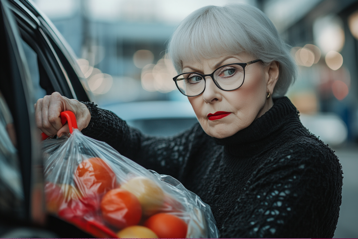 Une femme d'âge mûr chargeant des provisions dans une voiture | Source : Midjourney