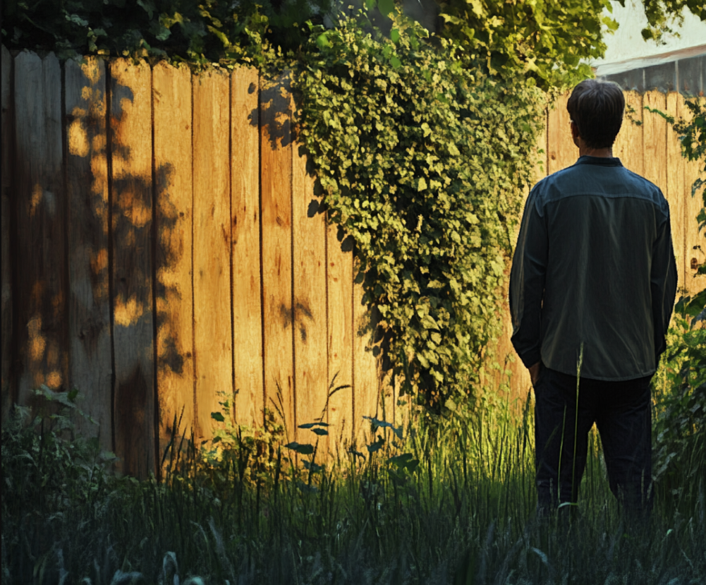 Un homme qui regarde fixement une clôture | Source : Midjourney