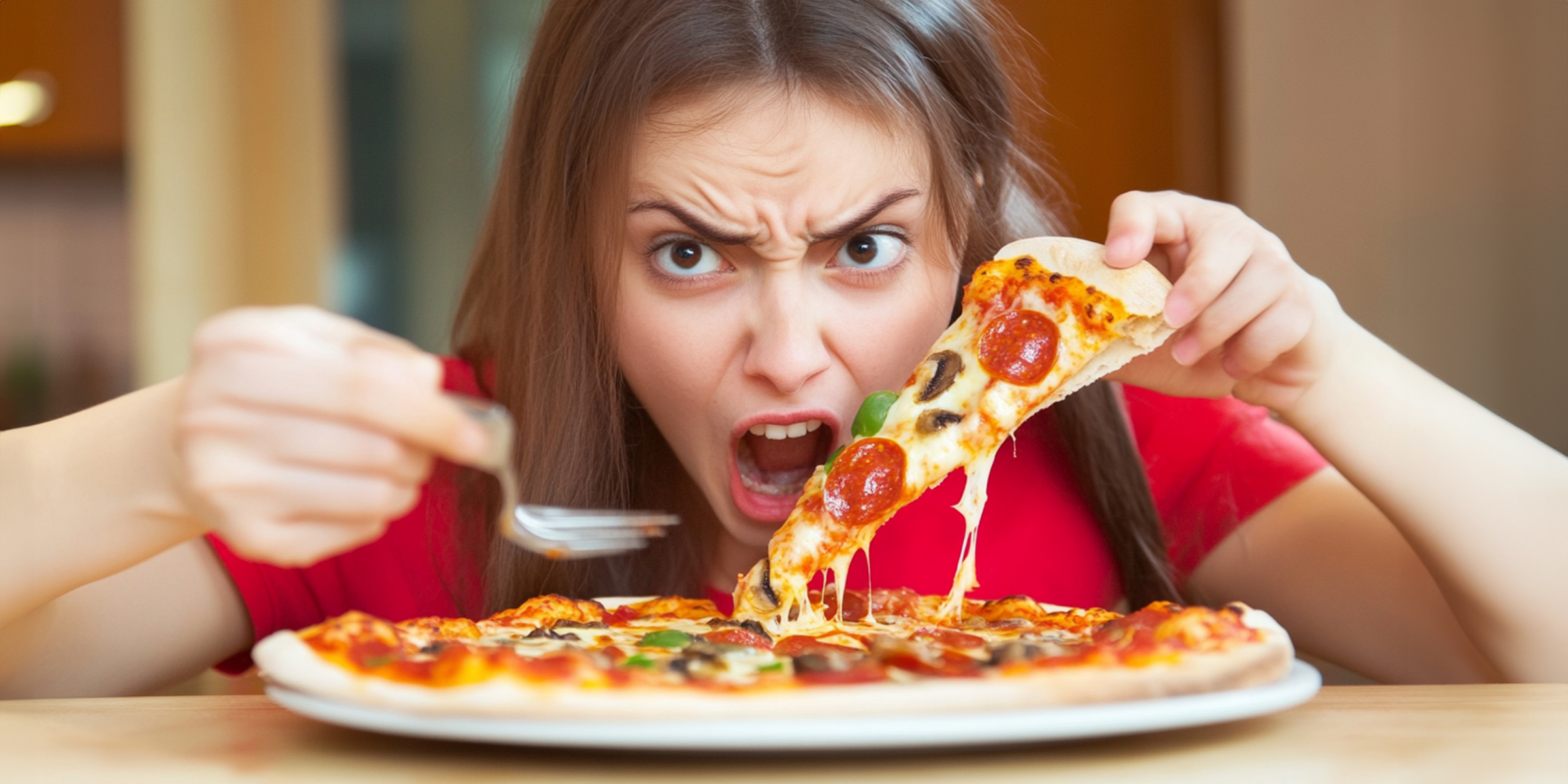 Une femme mangeant une pizza | Source : Amomama