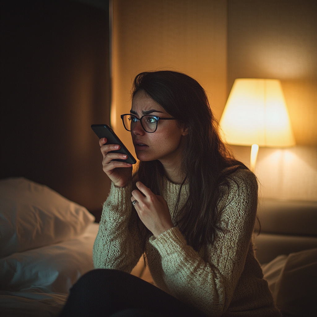 Une femme frustrée qui parle au téléphone | Source : Midjourney