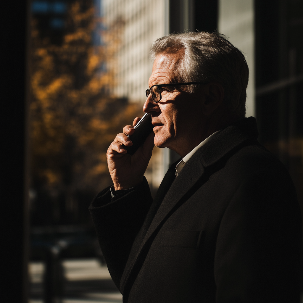 Un homme qui parle au téléphone | Source : Midjourney