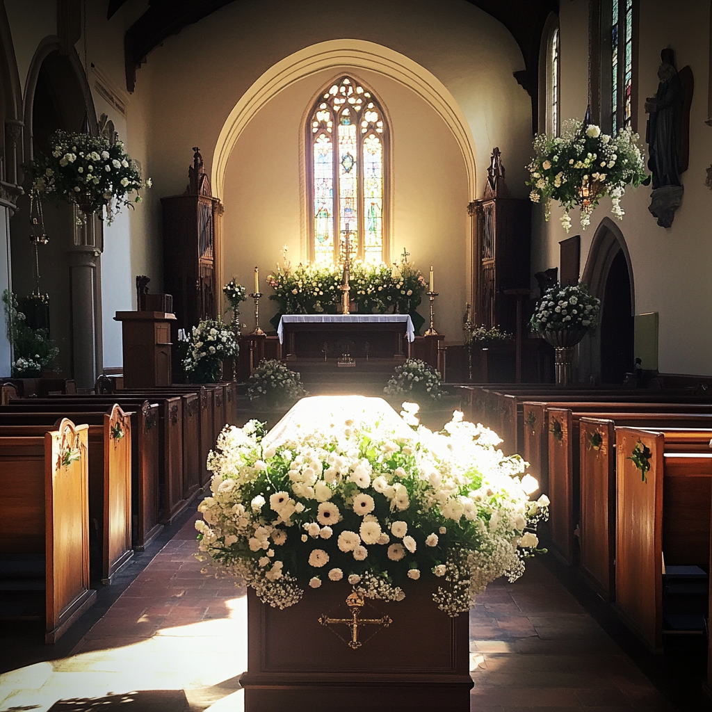 Un enterrement dans une église | Source : Midjourney