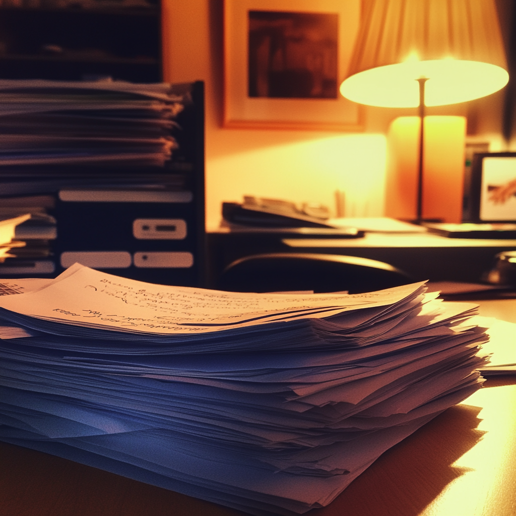 De la paperasse sur un bureau | Source : Midjourney