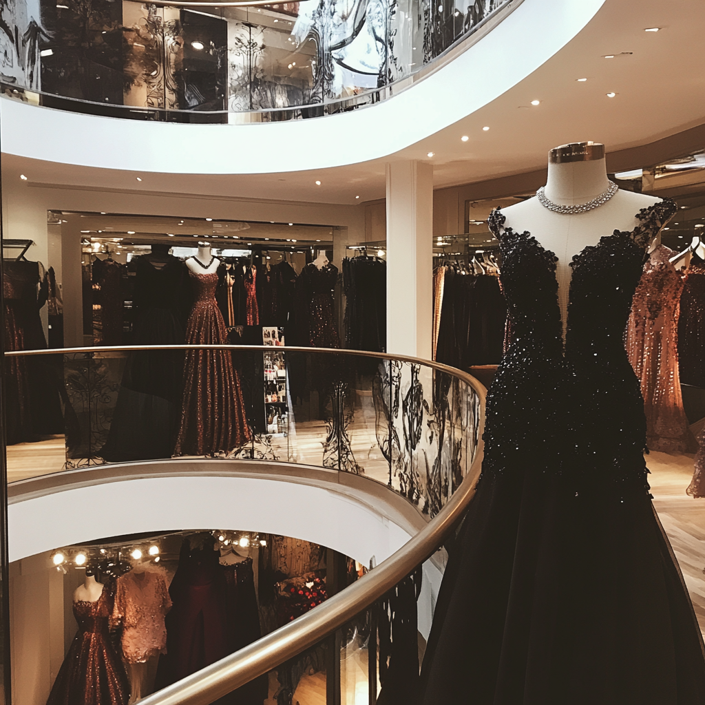 L'intérieur d'un magasin de luxe | Source : Midjourney