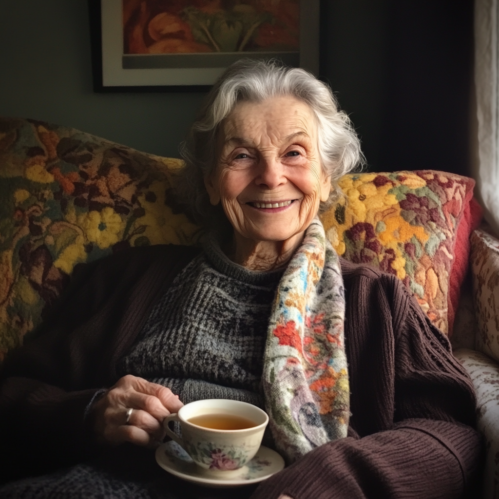 Une femme âgée souriante | Source : Midjourney