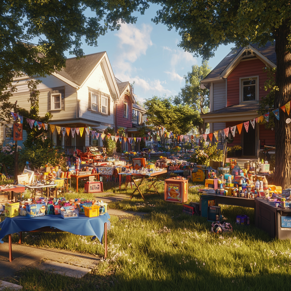 Un vide-grenier coloré | Source : Midjourney