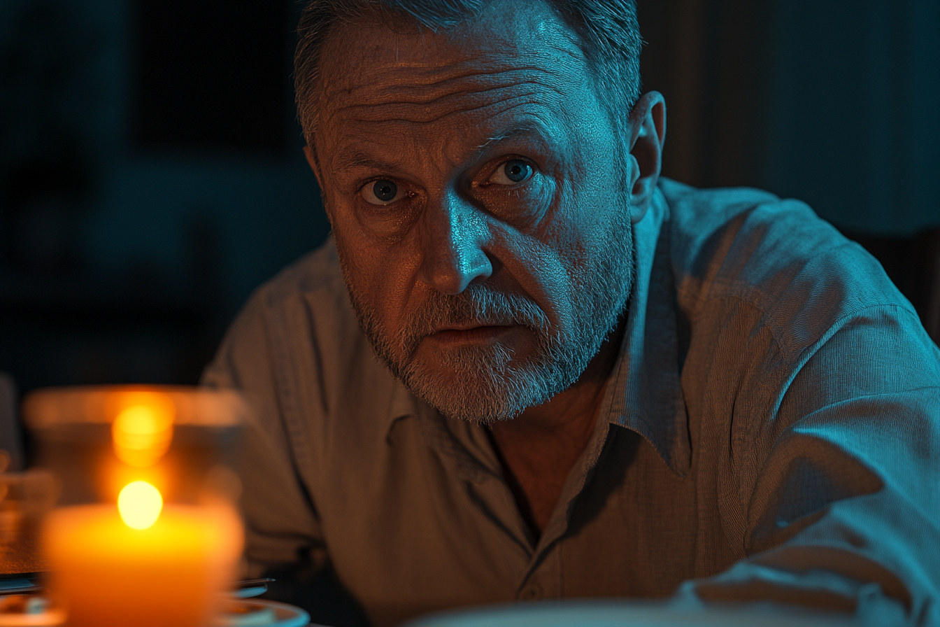 Un homme à une table de dîner | Source : Midjourney