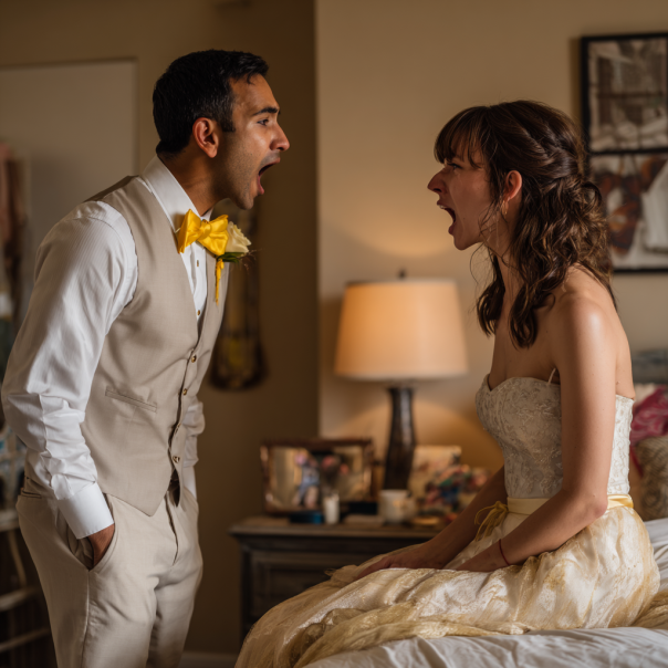 Un marié et une mariée qui se disputent | Source : Midjourney