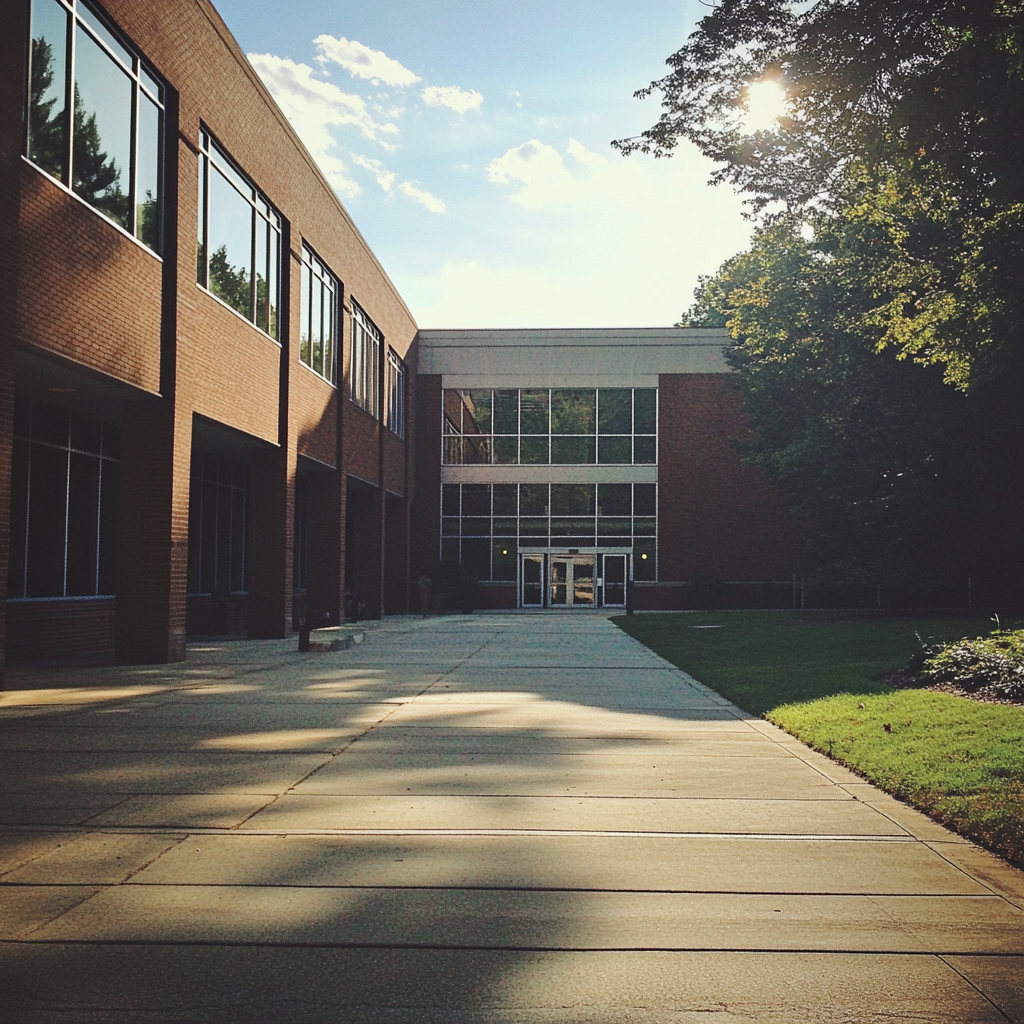 L'extérieur d'un collège communautaire | Source : Midjourney