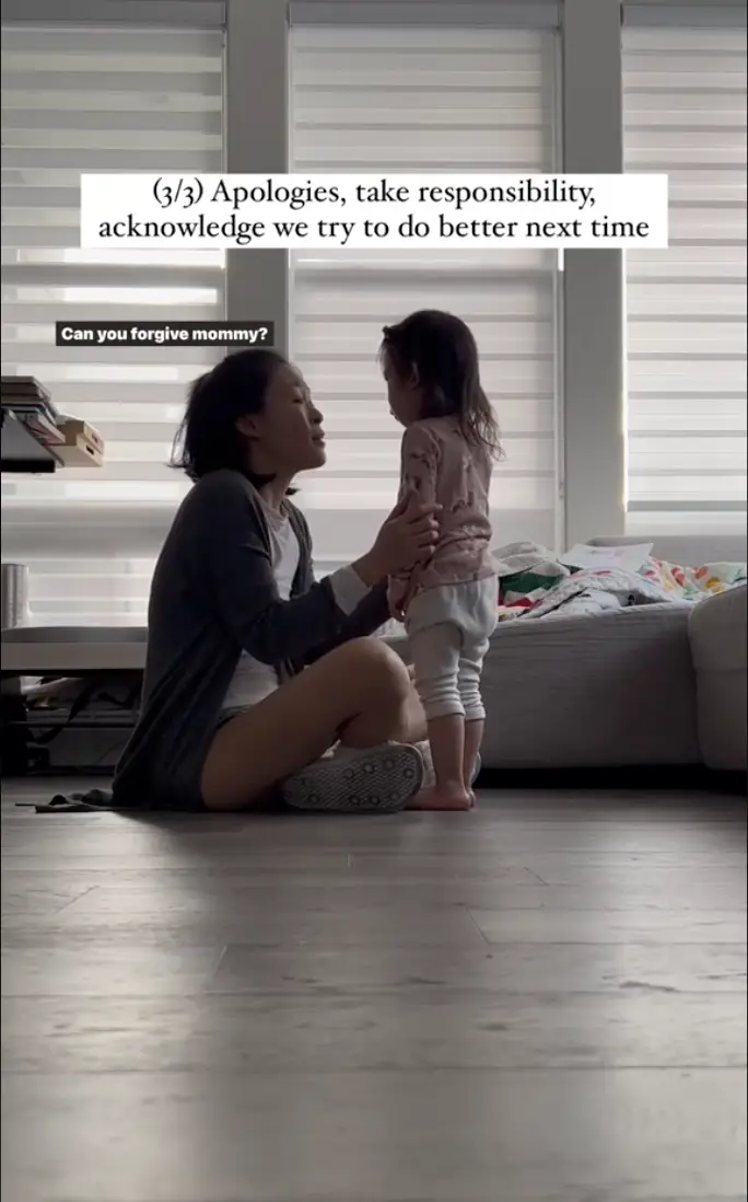 Gigi Gentle Parenting her daughter dans un clip TikTok publié le 17 avril 2023 | Source : TikTok/mom.ma.gi