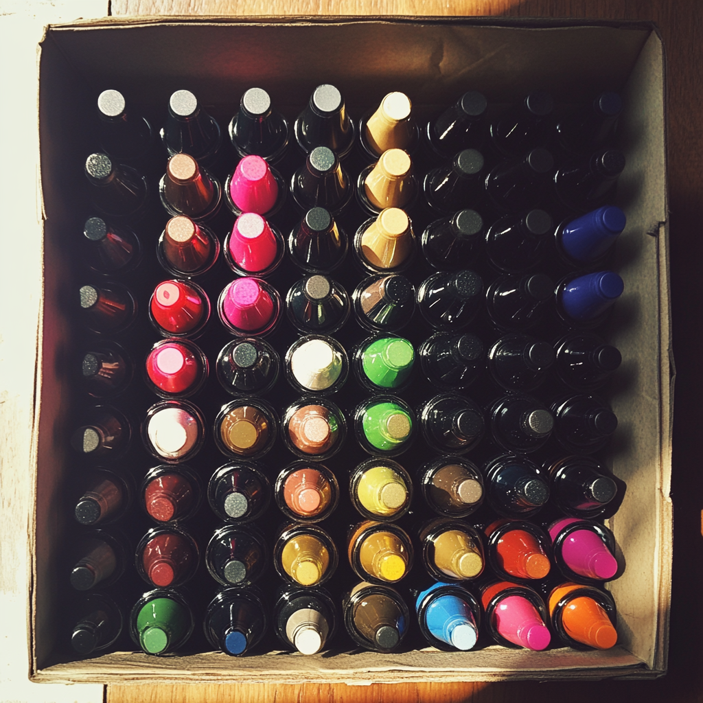 Une collection de vernis à ongles | Source : Midjourney