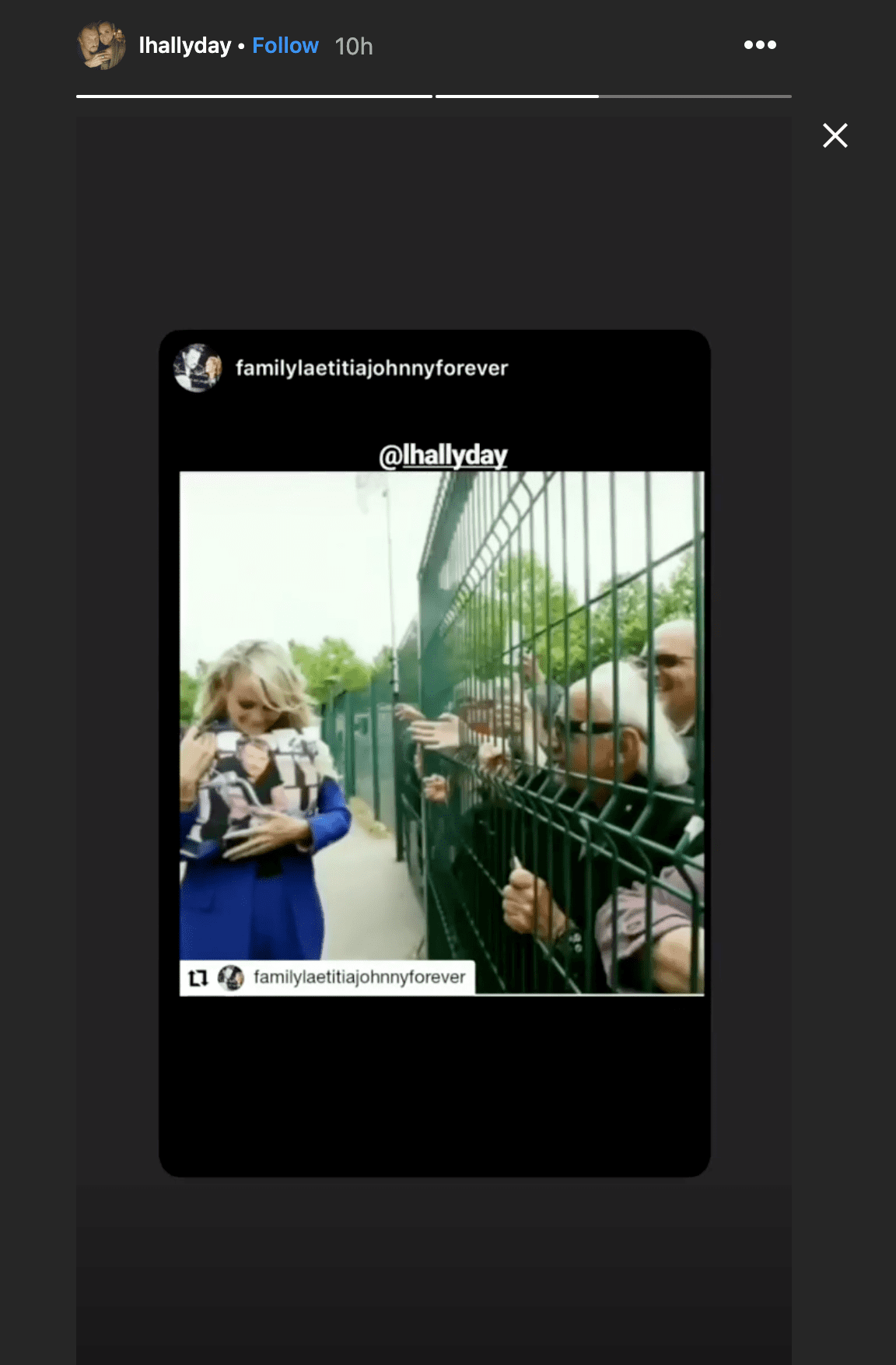 capture d'écran de la story de Laeticia Hallyday - Ihallyday | Instagram