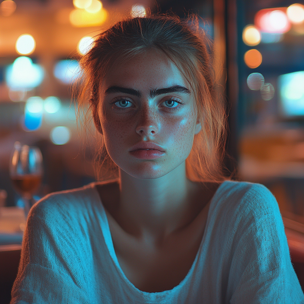 Une femme dans un restaurant | Source : Midjourney