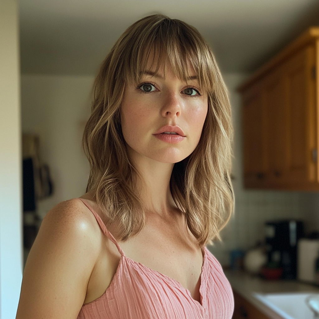 Une femme portant une robe rose | Source : Midjourney