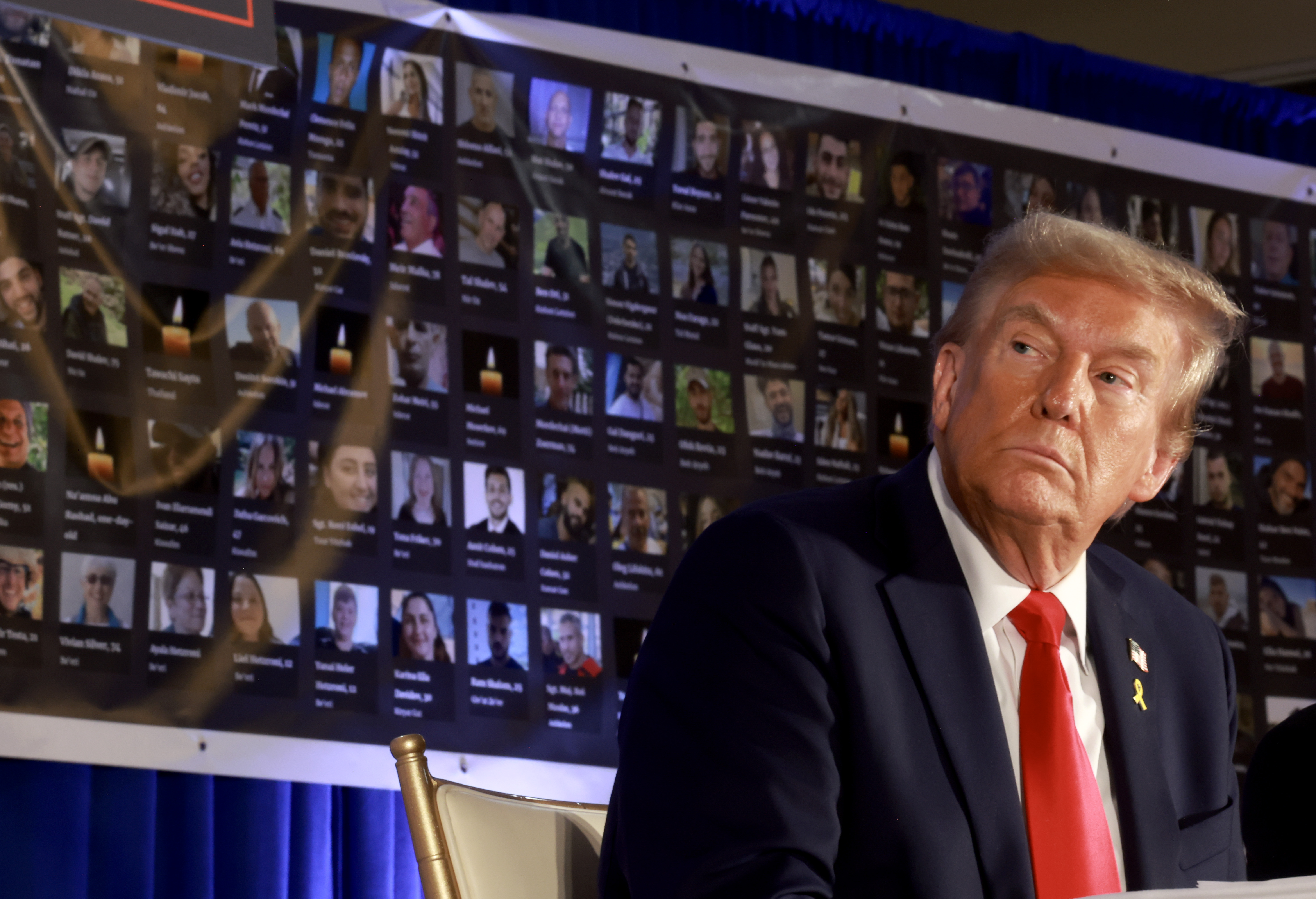 Donald Trump assiste à un événement de commémoration du 7 octobre au Trump National Doral Golf Club à Doral, en Floride, le 7 octobre 2024 | Source : Getty Images