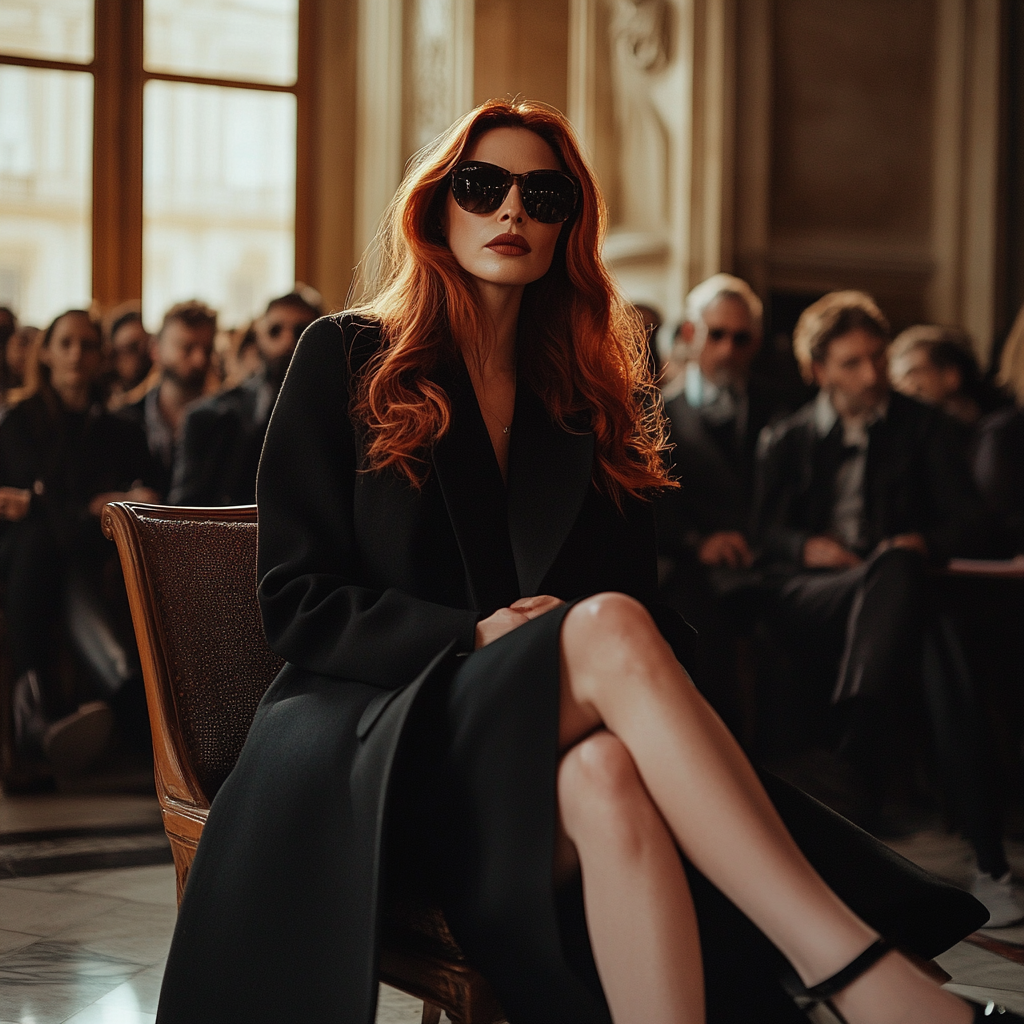 Une femme assise dans une mairie | Source : Midjourney