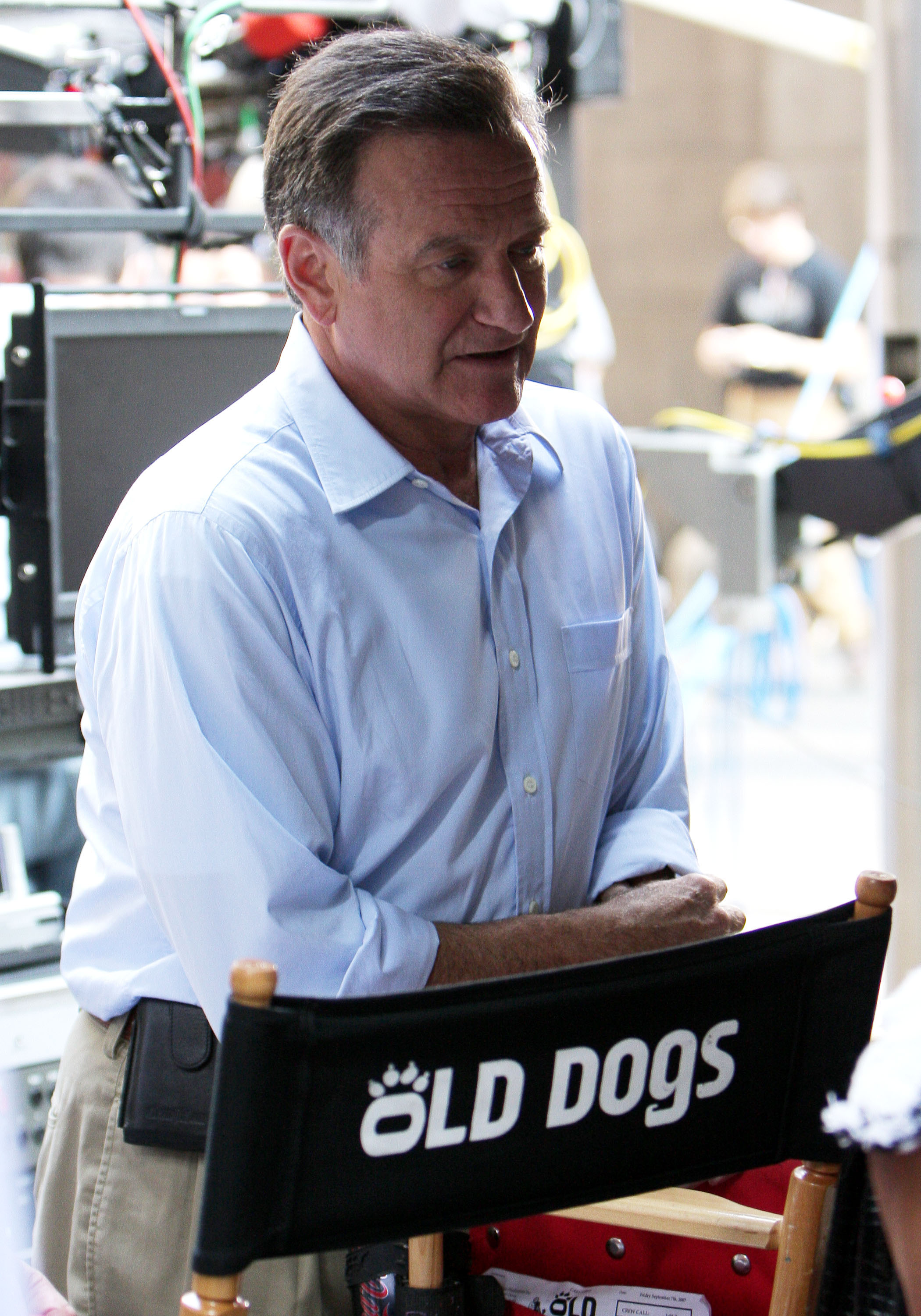 Robin Williams sur le plateau de tournage de "Old Dogs" le 7 septembre 2007 à New York. | Source : Getty Images