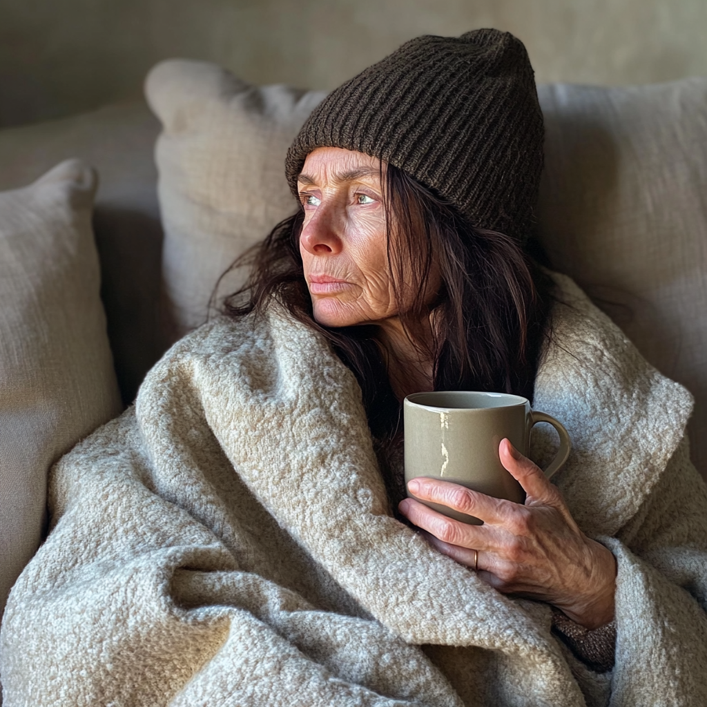 Une femme tenant une tasse de thé | Source : Midjourney