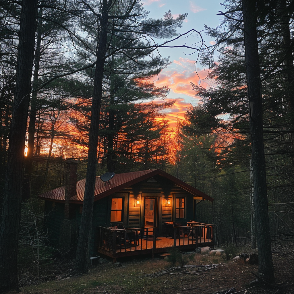 Cabane douillette dans les bois | Source : Midjournney