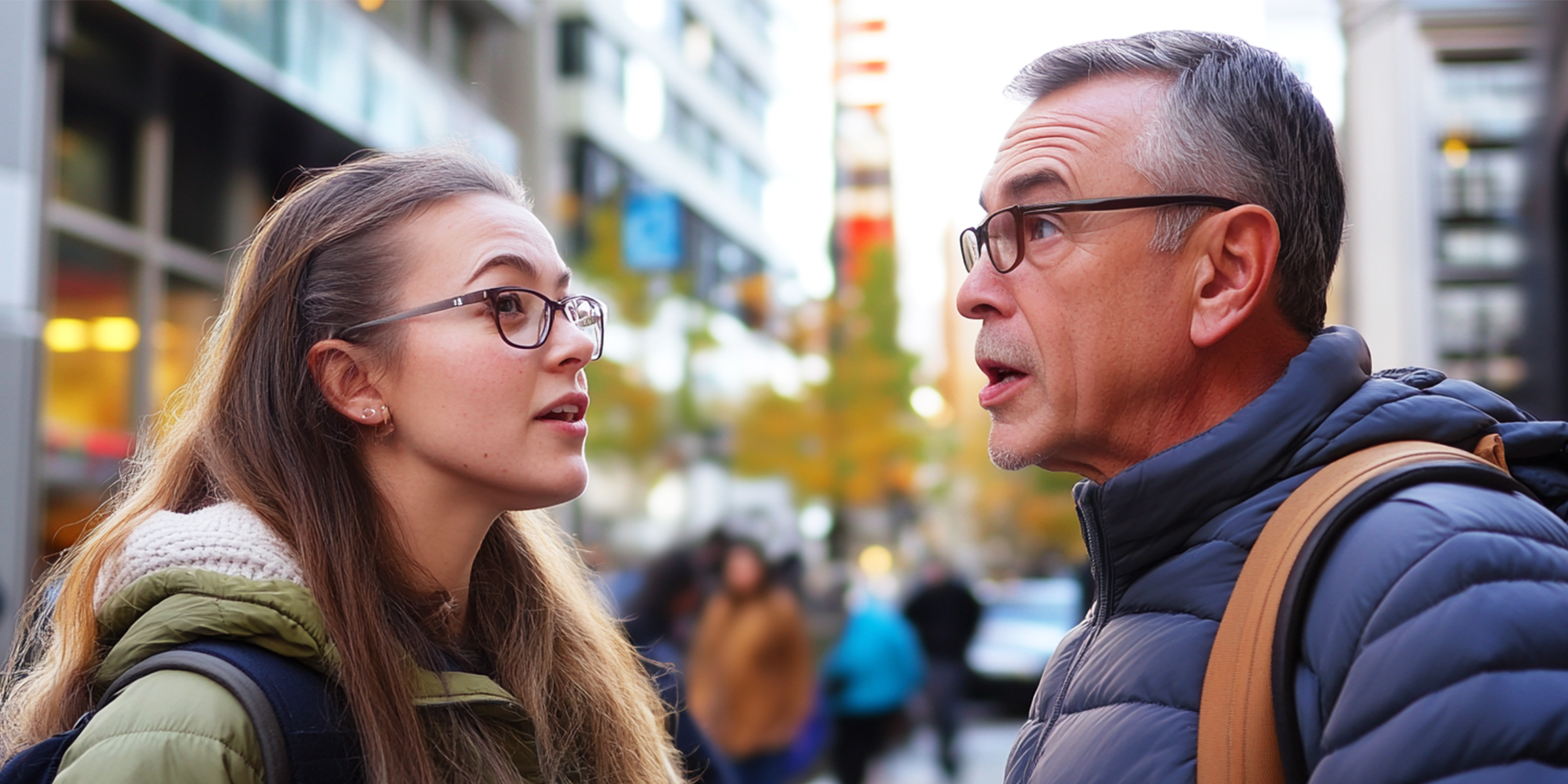 Deux personnes discutent dans la rue | Source : Amomama