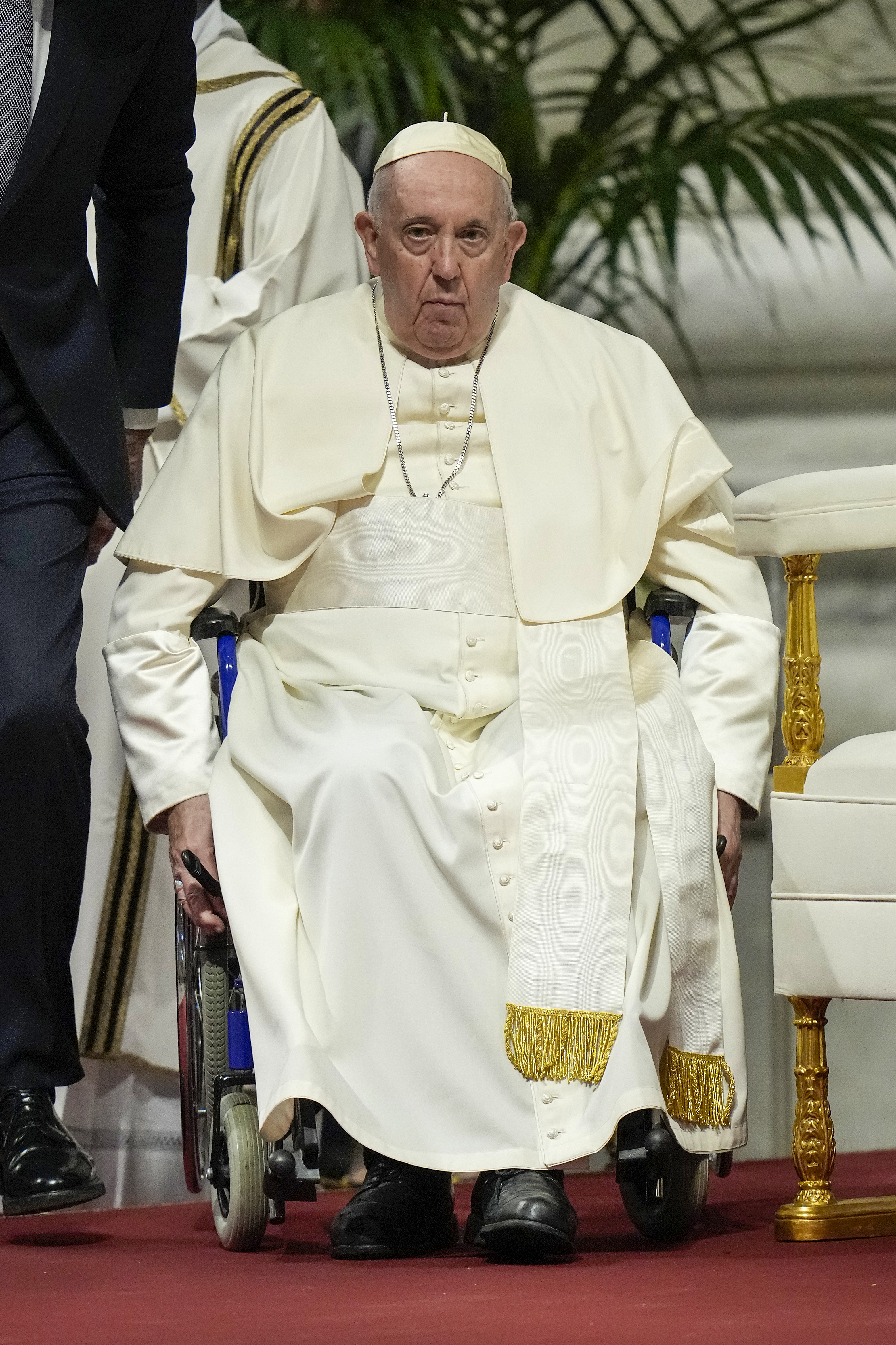 Le pape François lors d'une messe pour la fête de l'Épiphanie à la basilique Saint-Pierre, le 6 janvier 2023 au Vatican. | Source : Getty Images