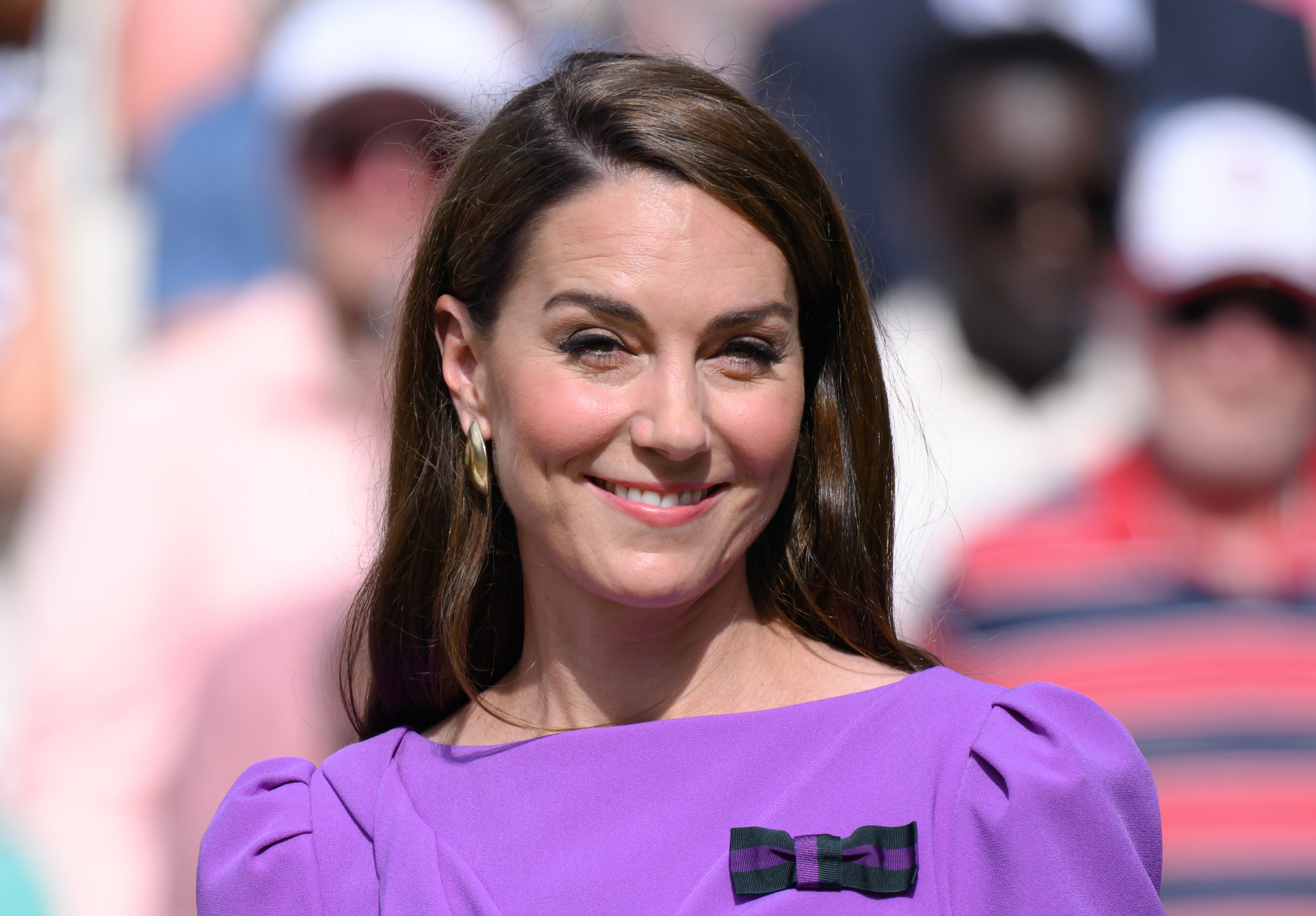 Kate Middleton sur le court lors des championnats de tennis de Wimbledon, le 14 juillet 2024, à Londres, en Angleterre. | Source : Getty Images