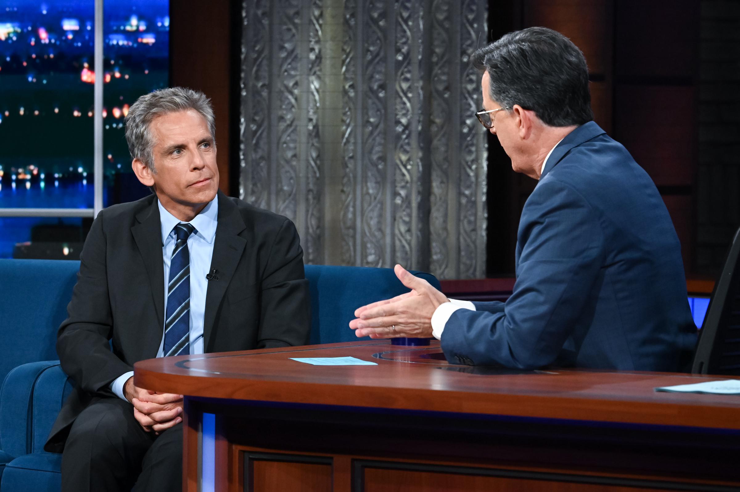 Ben Stiller lors de l'émission "The Late Show with Stephen Colbert", le 9 août 2022 | Source : Getty Images