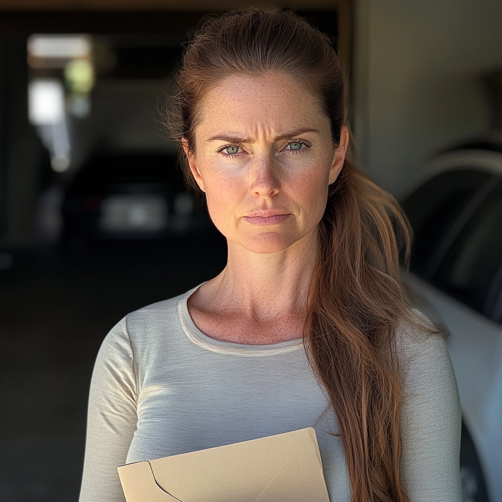 Une femme debout dans un garage | Source : Midjourney