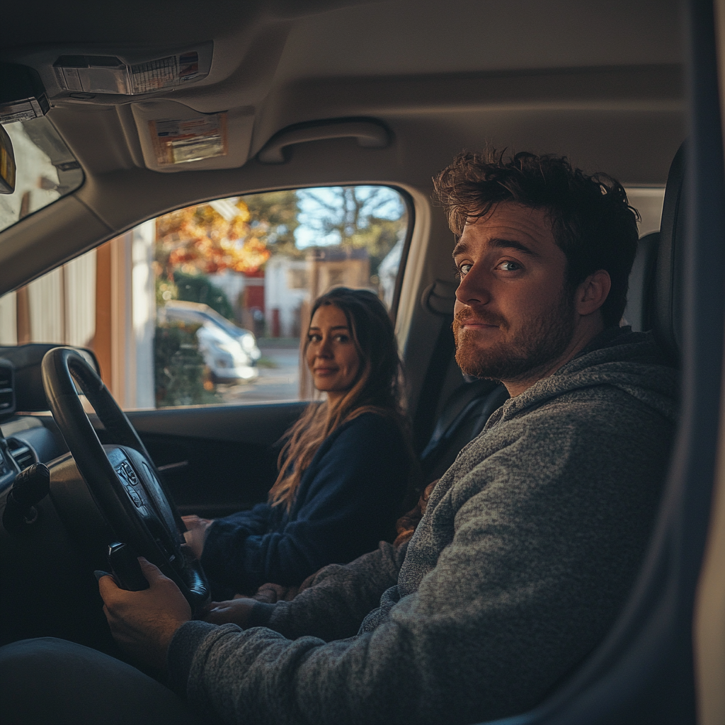 Un couple dans une voiture | Source : Midjourney