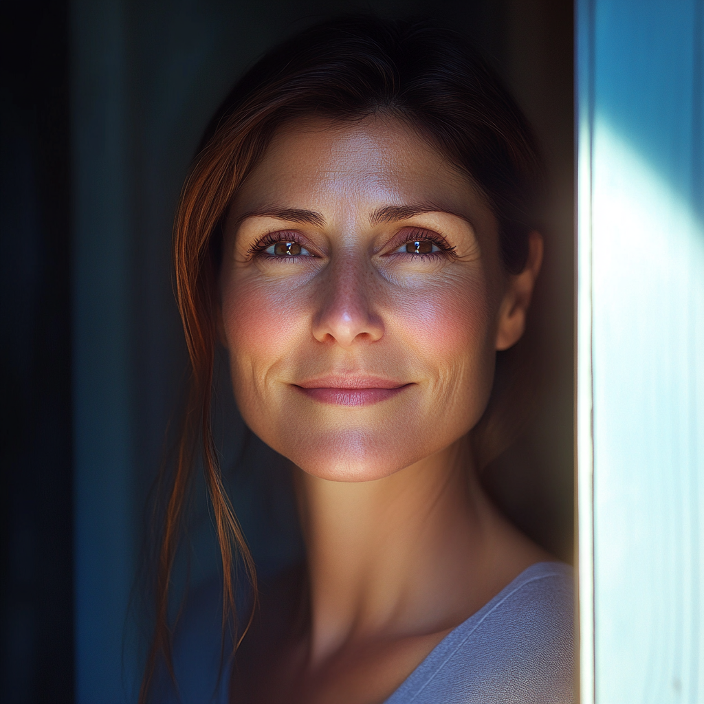 Une femme qui regarde droit devant elle | Source : Midjourney