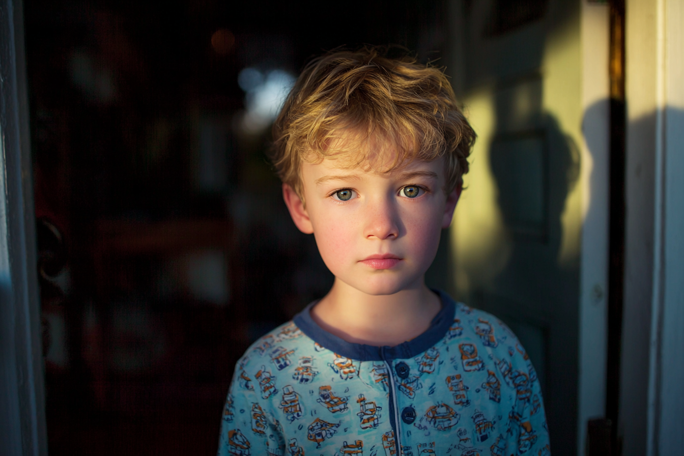 Un enfant debout sous le porche | Source : Midjourney