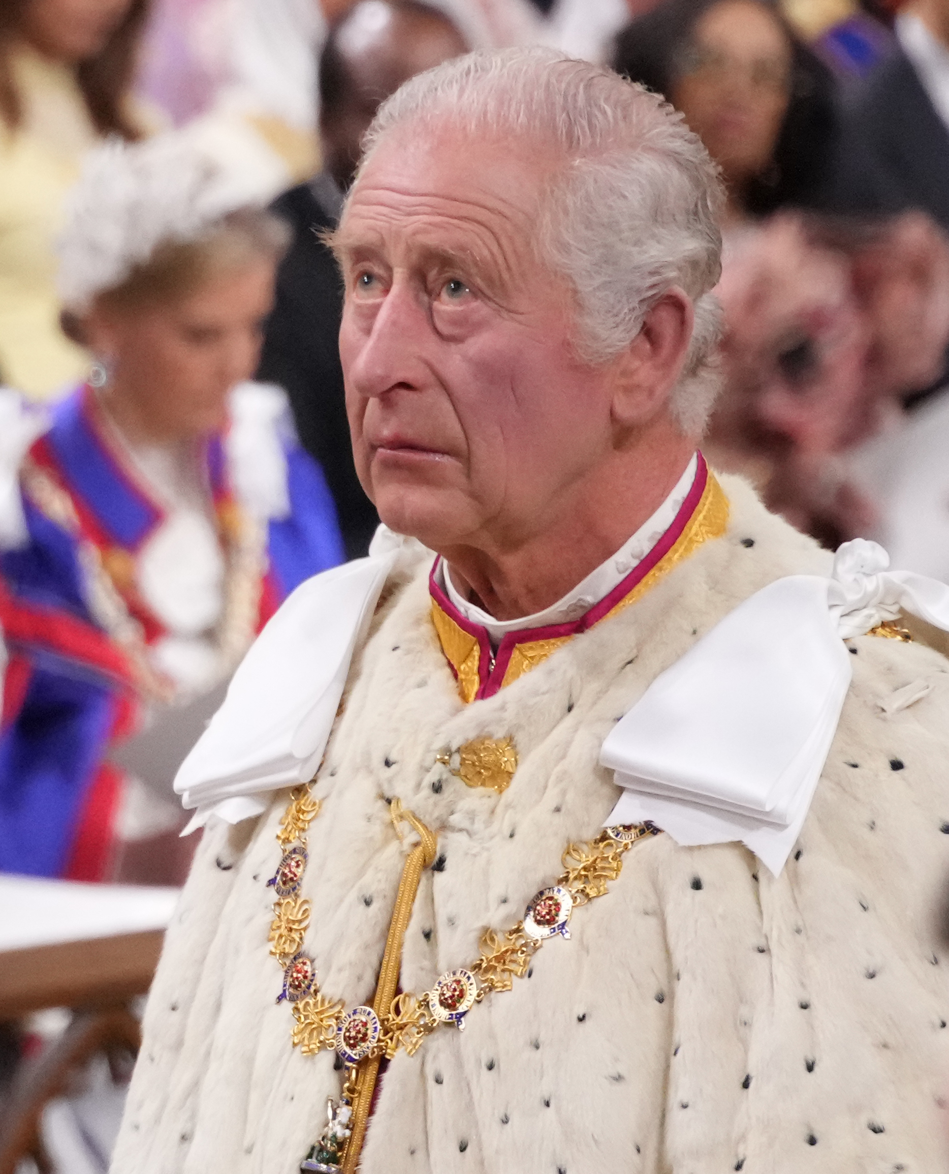 Le roi Charles III lors de son couronnement avec la reine Camilla à Londres le 6 mai 2023 | Source : Getty Images