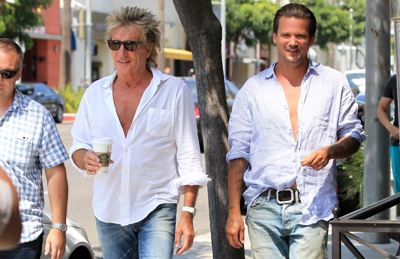 Rod et Sean Stewart repérés le 26 août 2015, à Los Angeles, en Californie. | Source : Getty Images