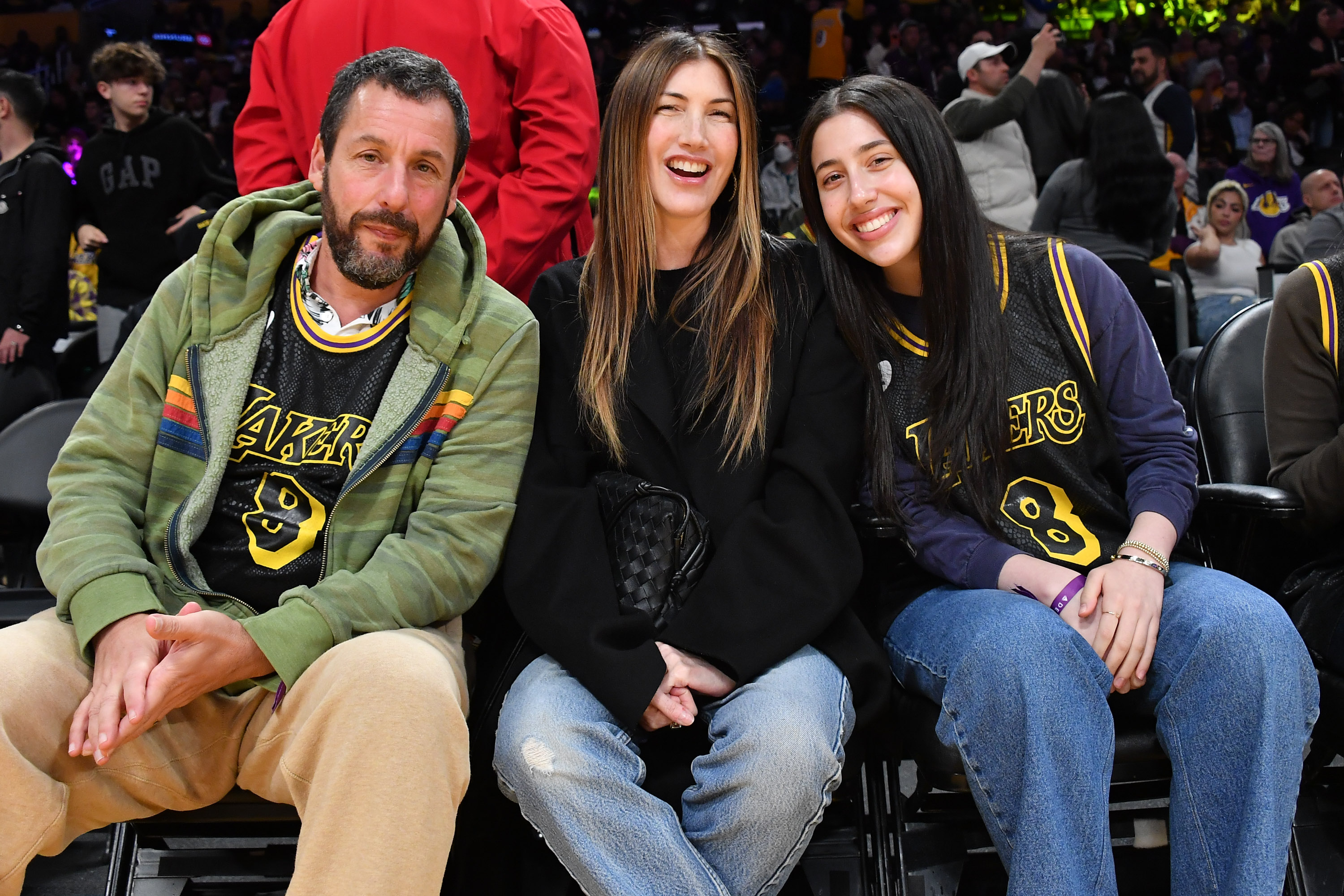 Adam Sandler, Jackie Sandler et Sadie Sandler, 2024 | Source : Getty Images