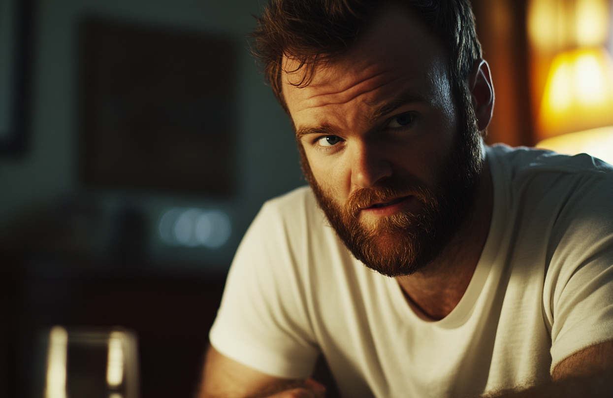Un homme assis à la table du dîner | Source : Midjourney
