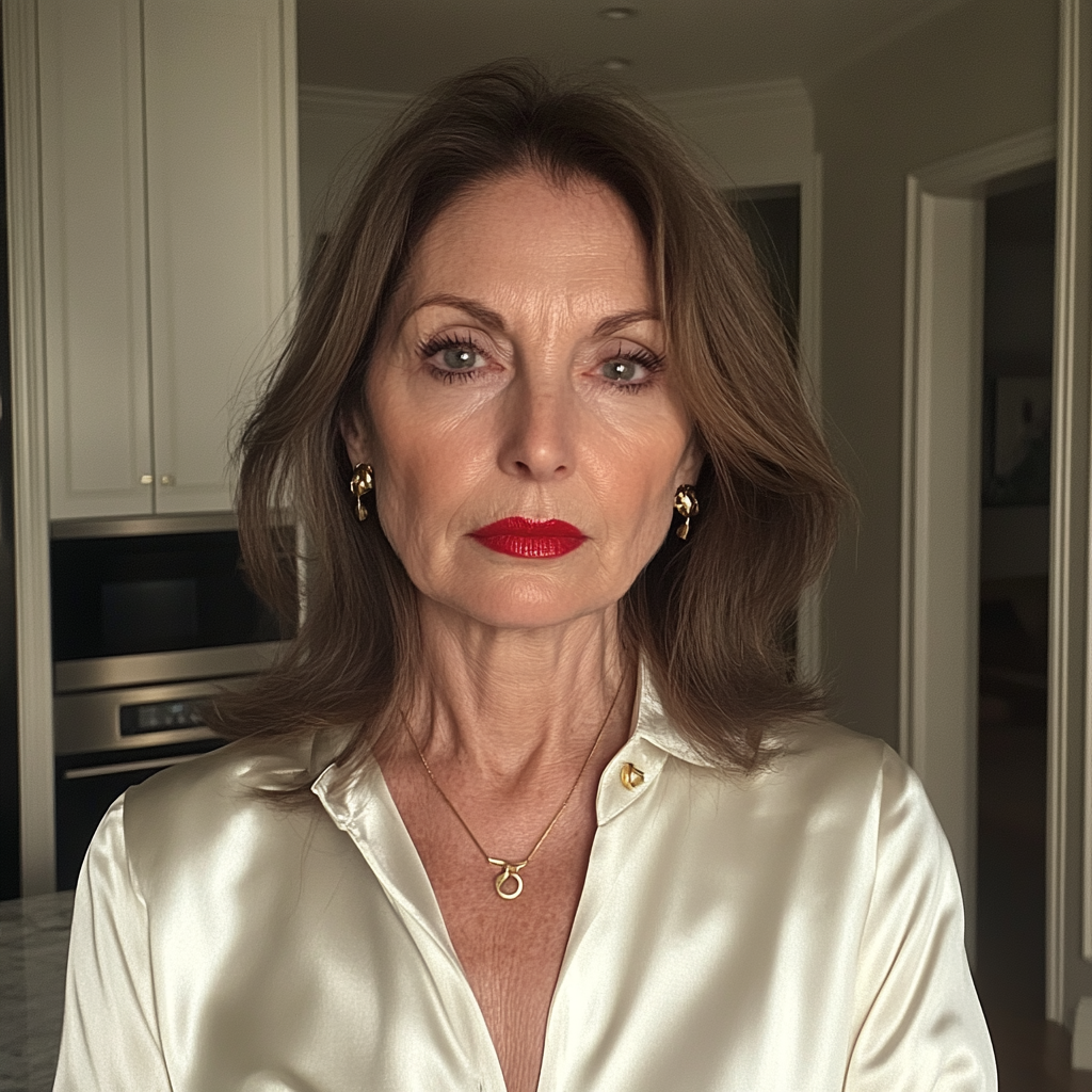 Une femme âgée debout dans une cuisine | Source : Midjourney
