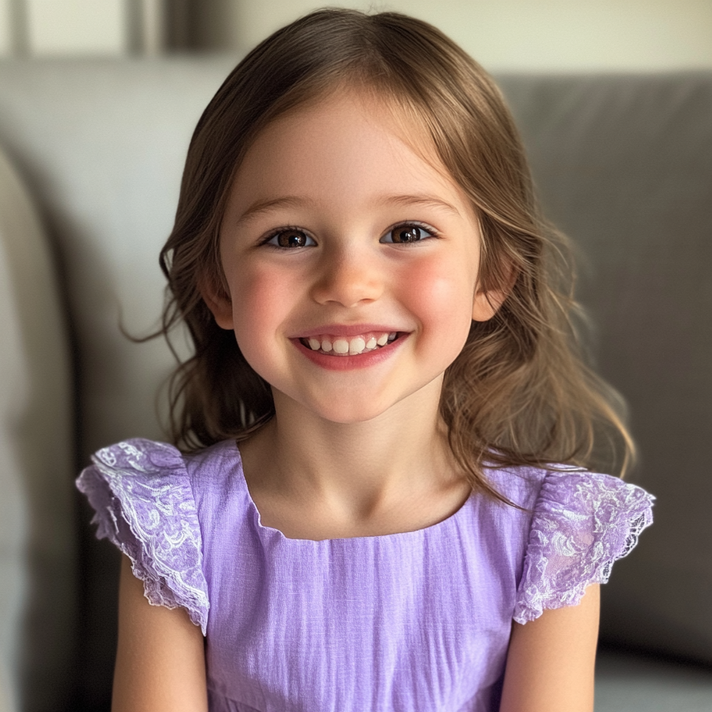 Une petite fille souriante | Source : Midjourney