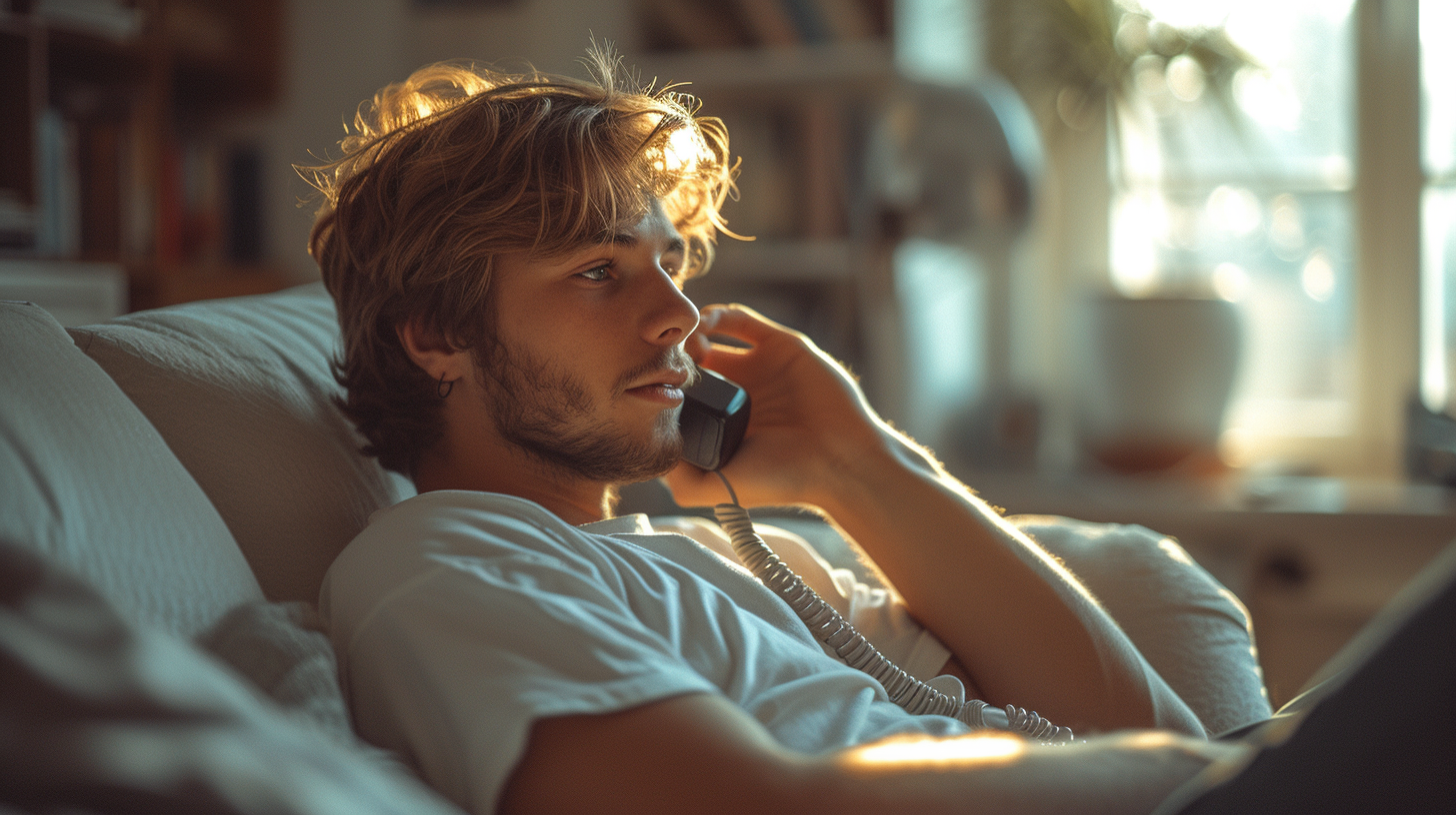 Un homme qui parle au téléphone | Source : Midjourney