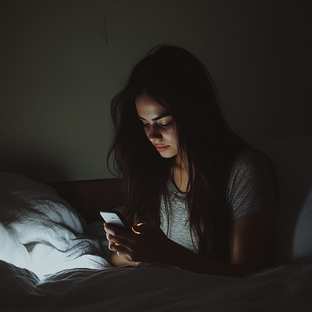 Une femme utilisant son téléphone | Source : Midjourney