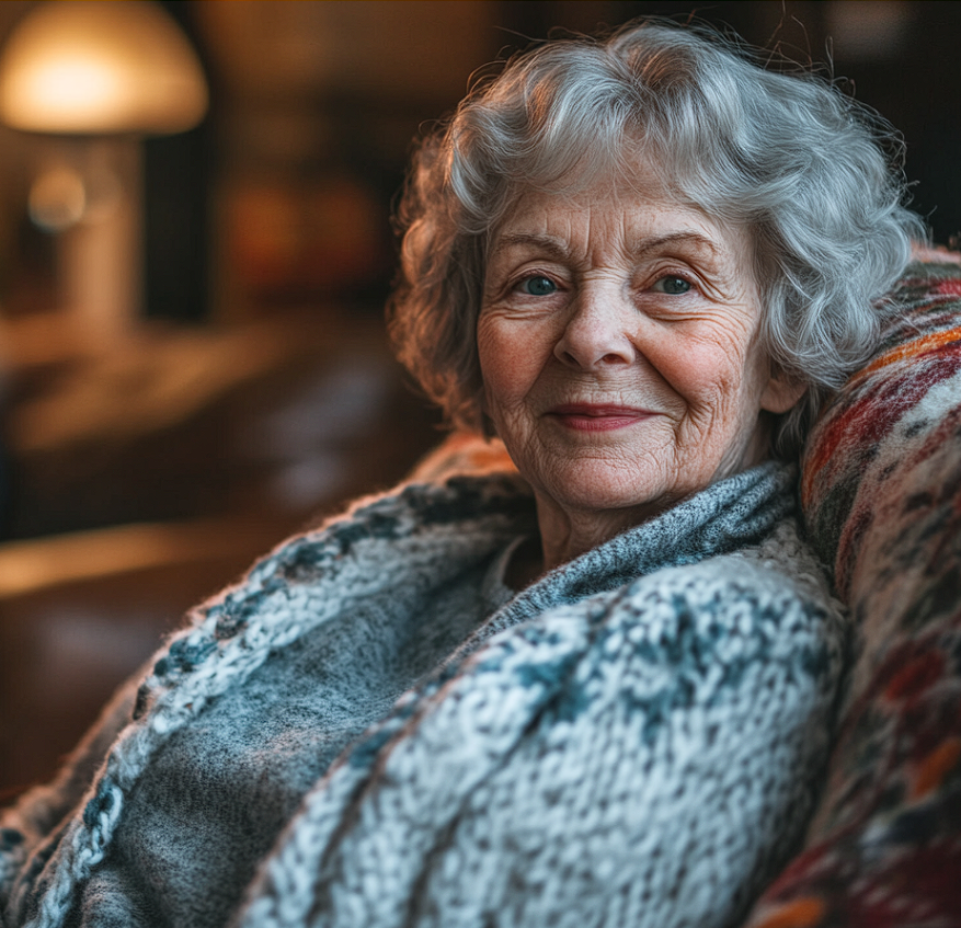 Une femme âgée assise dans un fauteuil | Source : Midjourney