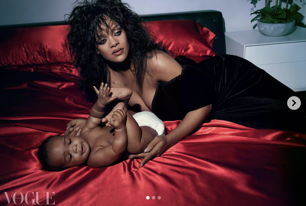Rihanna avec son fils lors d'un photoshoot de Vogue, publié en février 2023 | Source : instagram/badgalriri