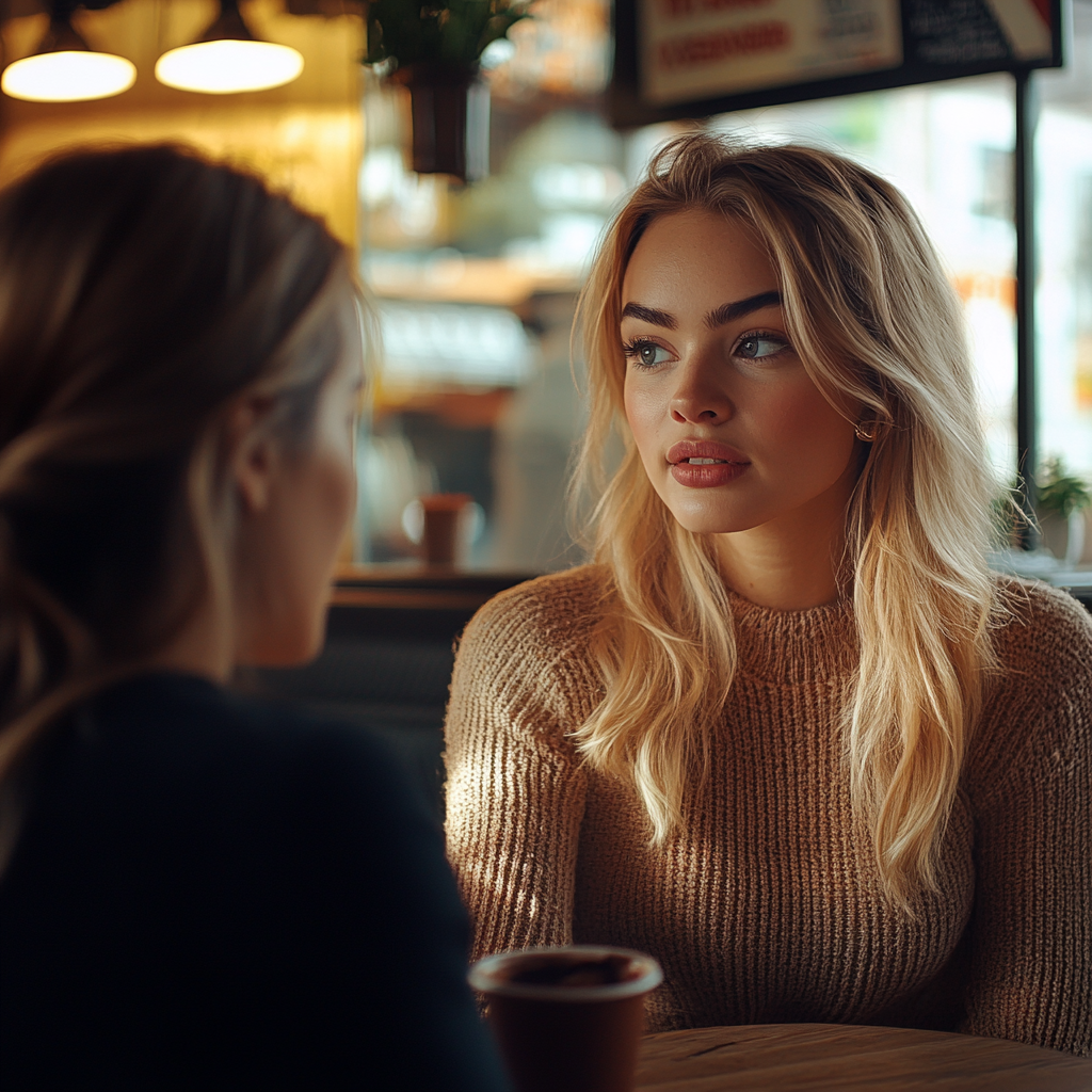 Une femme qui parle à son amie | Source : Midjourney