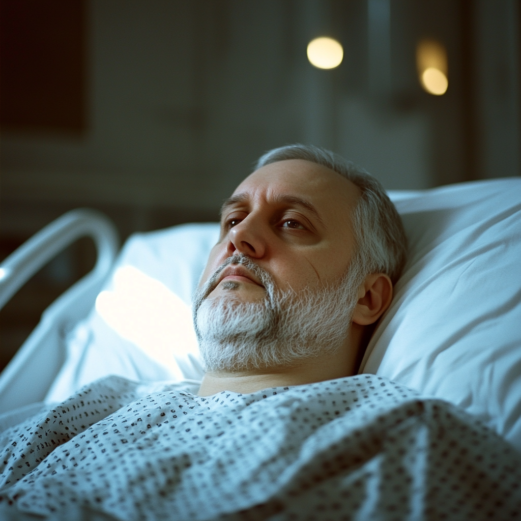 Un homme âgé dans un lit d'hôpital | Source : Midjourney