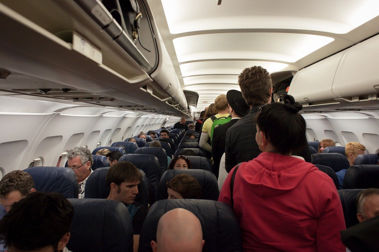 La photo des passagers en panique à bord d'un avion |Source: Pixabay