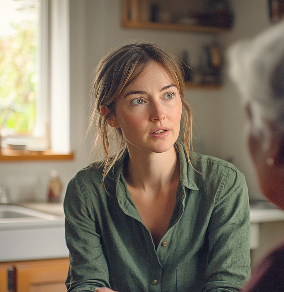 Une femme qui parle à sa voisine | Source : Midjourney