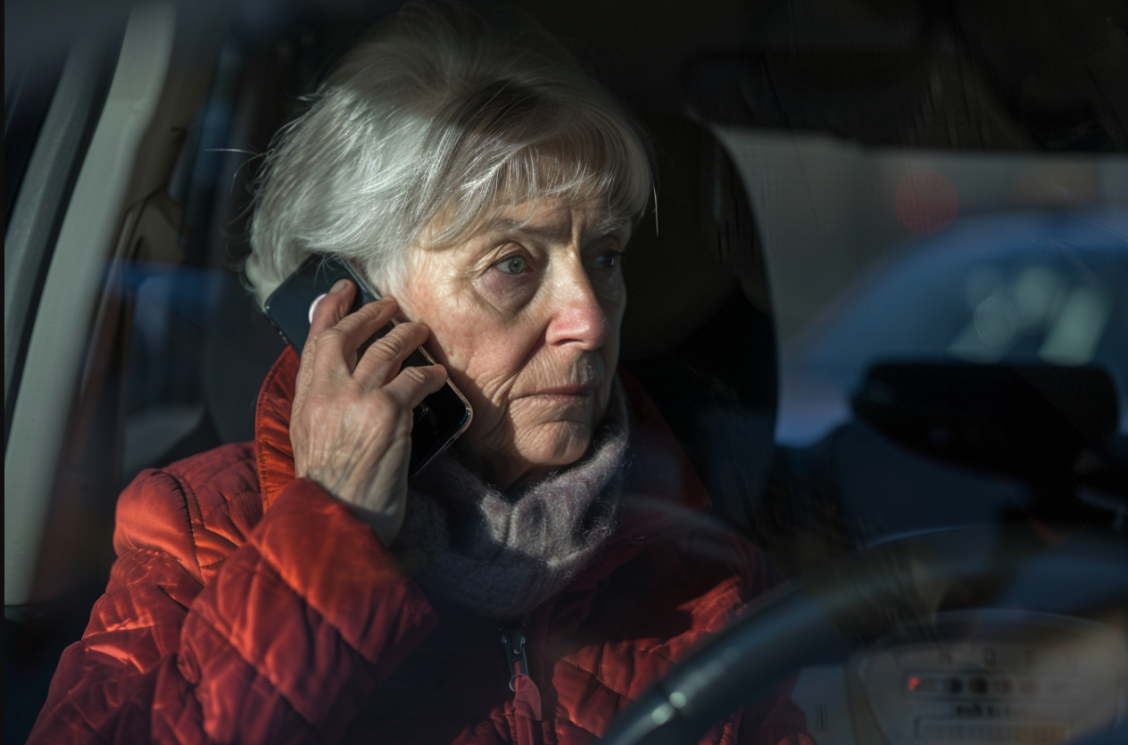 Une femme qui passe un appel téléphonique | Source : MidJourney