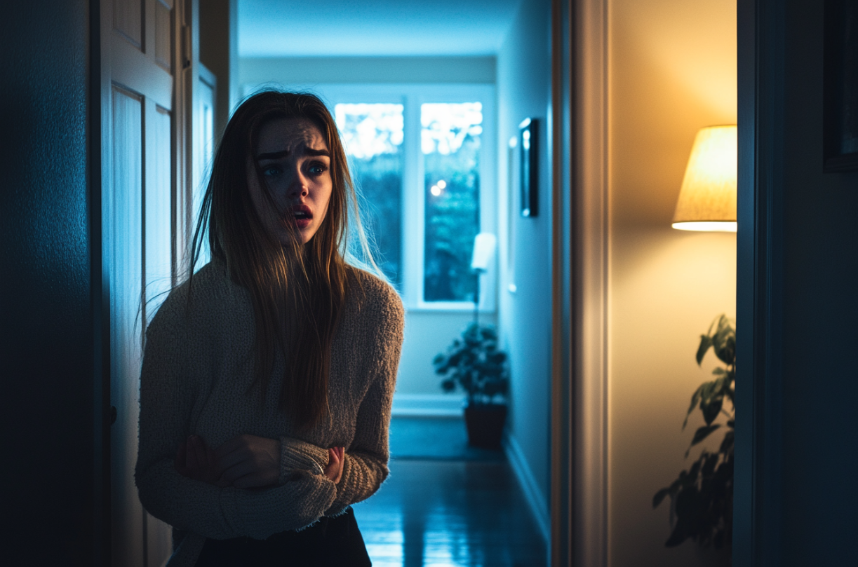 Une femme debout dans l'embrasure d'une porte | Source : Midjourney