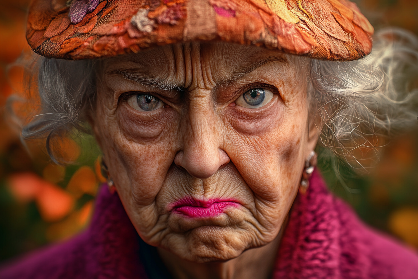 Une dame âgée qui fronce les sourcils | Source : Midjourney