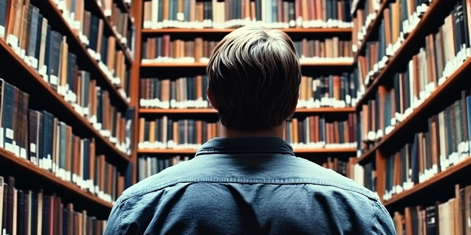 Un homme dans la librairie | Source : Midjourney