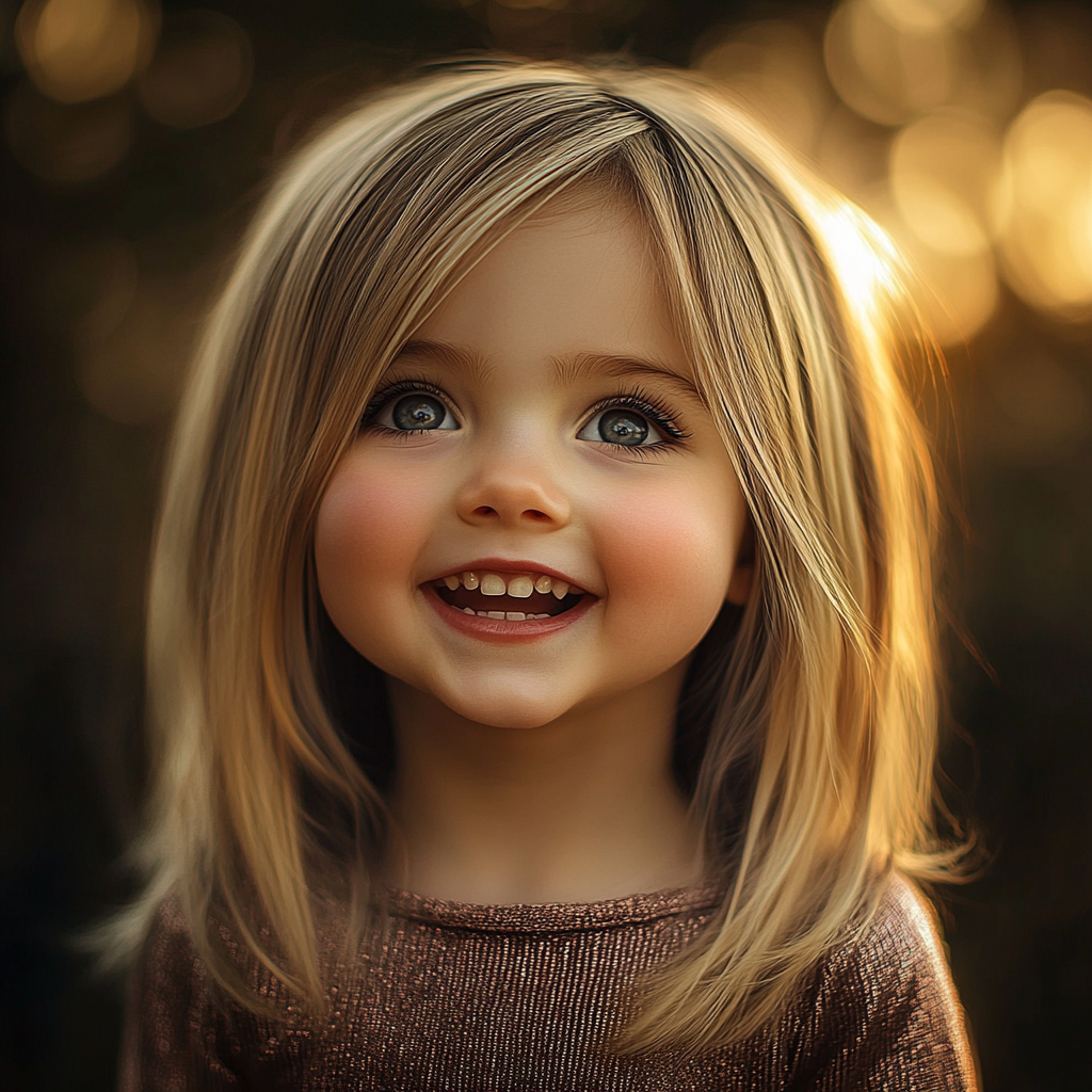 Une petite fille heureuse | Source : Midjourney